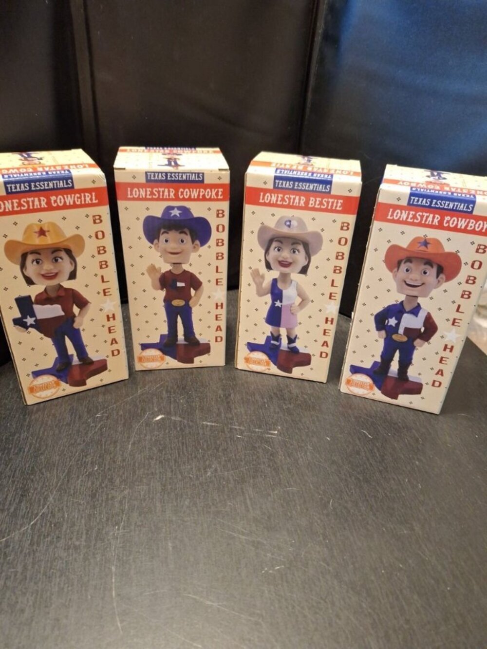 Texas Essentials Lone Star Bobblehead Lot of 4 Cowgirl, Cowboy, Cowpoke, Bestie